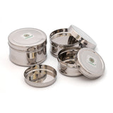 Coconut Stainless Steel Ferroro Puri Dabba with Plate - Set of 3 - (200ML, 300ML, 400ML)