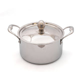 Coconut Triply Cookpot Stainless Steel Saucepot with Stainless Steel Lid 1.5,1.8,3 litres Capacity with Riveted Handles - Induction and Gas Stove Friendly, Easy Grip Handle