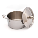 Coconut Triply Cookpot Stainless Steel Saucepot with Stainless Steel Lid 1.5,1.8,3 litres Capacity with Riveted Handles - Induction and Gas Stove Friendly, Easy Grip Handle