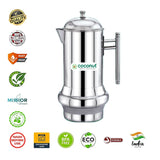 Coconut Stainless Steel Elantra Jug 1.75 Liter | Water Pitcher with Lid & Handle | Stainless Steel Water Jug for Water, Juice, Lemonade & Beverages | Food Grade, BPA Free, Rust Proof | Home, Hotel & Party Use | Model J12 Elantra.