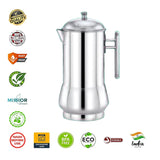 Coconut Stainless Steel Centura Jug 1.75 Liter | Water Pitcher with Lid & Handle | Stainless Steel Water Jug for Water, Juice, Lemonade & Beverages | Food Grade, BPA Free, Rust Proof | Home, Hotel & Party Use | Model J14 Centura.