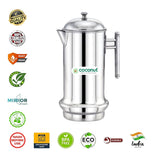 Coconut Stainless Steel Fortuner Jug 1.8 Liter | Water Pitcher with Lid & Handle | Stainless Steel Water Jug for Water, Juice, Lemonade & Beverages | Food Grade, BPA Free, Rust Proof | Home, Hotel & Party Use | Model J16 Fortuner.