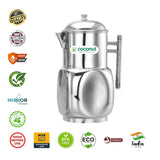 Coconut Stainless Steel Tucson Jug 1.75 Liter | Fridge Water Jug with Lid & Handle | Stainless Steel Water Pitcher for Water, Juice, Lemonade & Beverages | Food Grade, BPA Free, Rust Proof | Home, Hotel & Party Use | Model J17 Tucson.