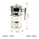 Coconut Stainless Steel Aura Jug 1.75 Liter | Fridge Water Jug with Lid & Handle | Stainless Steel Water Pitcher for Water, Juice, Lemonade & Beverages | Food Grade, BPA Free, Rust Proof | Home, Hotel & Party Use | Model J19 Aura.