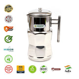 Coconut Stainless Steel Aura Jug 1.75 Liter | Fridge Water Jug with Lid & Handle | Stainless Steel Water Pitcher for Water, Juice, Lemonade & Beverages | Food Grade, BPA Free, Rust Proof | Home, Hotel & Party Use | Model J19 Aura.