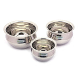 Coconut Stainless Steel Jazz Handi For Cook n Serve - Set of 3 - 2000ML, 1500ML, 800ML
