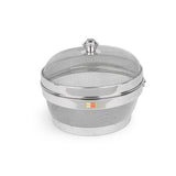 KCL Stainless Steel Miska Basket with Mesh Lid (12 Inch) | Multi-Purpose Vegetable & Fruit Storage Basket | Protective Food Cover & Net Strainer | Durable Mesh Jali Basket for Kitchen Hygiene.