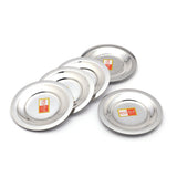 KCL Stainless Steel - Multipurpose Lid Set | Heavy Gauge Round Shape Ciba Set for Home & Office Use | Suitable for Cup & Glass | Set of 6 Stainless Steel Lid.