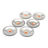 KCL Stainless Steel - Multipurpose Lid Set | Heavy Gauge Round Shape Ciba Set for Home & Office Use | Suitable for Cup & Glass | Set of 6 Stainless Steel Lid.
