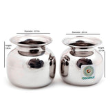 Coconut Stainless Steel Madarasi Lota - Unit 1, Kalash / Chambu / Traditional Pot, Heavy Gauge, Traditional kalash for Pooja, Lota for drinking Juice, Lassi, Water, Mirror Finish, Model - L5 Madarasi lota