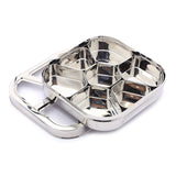 Coconut Stainless Steel Dry Fruit Tray/ Masala Box With Seven Cups With Acrylic Lid - 1 Unit
