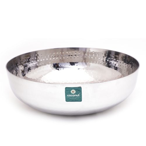 Coconut Stainless Steel Hammered Taasla/Kadhai (Without Handle & Lid) - Diamater - 12 Inches