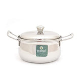 Coconut Stainless Steel Mysore Royal Handi - Cook & Serve Pot, SS Lid with Handle, Heavy Gauge, Sturdy, Strong, Mirror Finish, Dishwasher safe, Induction Based, Model - Mysore Royale Handi ( V3 - SS lid)
