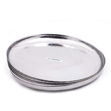 Coconut Stainless Steel Hammered Apple Kumcha/ Plate/Thali - Pack of 6