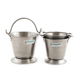 Coconut Stainless Steel - Mini Serving Bucket for Dal, Vegetable, Food, Liquid | Food Grade, Heavy Gauge, Model – Pine BB Plain
