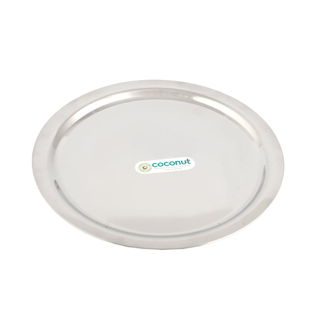 Coconut Stainless Steel Lids / Ciba / Tope Cover, Sturdy, Strong, Heavy Gauge, Mirror Finish, Suitable for Pot, Pans, Kadai, Tawa, Model - Plain Ciba ( No.7 - No. 18)