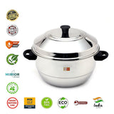 KCL Stainless Steel Idli Cooker with Plain Bottom | 24 Idlis Maker with 4 Plates & Steaming Plate | Gas Stove Compatible | Heavy Gauge.