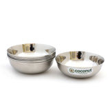 Coconut Stainless Steel Heavy Gauge, Solid Bowl/ Vati / Katori / Set of 6 - Capacity 100ml, 140ml, 200ml, Model - C20 Marwadi Bowl, Serving Bowls for Soup, Salad, Dessert, Vegetable, Dal, Tea, Coffee