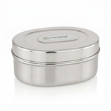 Coconut Stainless Steel Oval Lunch Box with Inner Lid | Food Grade Steel Tiffin Box | Leak-Resistant Storage Container | Durable, Rust-Proof Mirror Finish Dabba for Office, School & Travel.