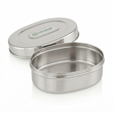 Coconut Stainless Steel Oval Lunch Box with Inner Lid | Food Grade Steel Tiffin Box | Leak-Resistant Storage Container | Durable, Rust-Proof Mirror Finish Dabba for Office, School & Travel.