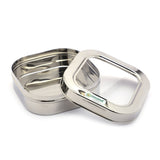 Coconut Stainles Steel Storage Box With Acrylic Lid For Home and Office Use - 1 Unit