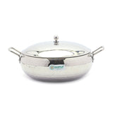 Coconut Stainless Steel Hammered Handi with SS Lid For Cook n Serve - Set of 3 - 1000ML, 700ML, 500ML