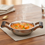 Coconut Stainless Steel Nano Kadai with Handle | Mini Multipurpose Tadka Pan | Heavy Gauge Mirror Finish | Rust Proof | Food Grade | Easy to Clean | For Tadka, Melting Butter, Heating Small Portions.