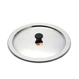 KCL Stainless Steel Ciba Tope Lid / Tope Cover / Handi, Kadai & Saucepan Lid with Heat-Resistant Knob | Heavy Gauge Mirror Finish – 1 Unit.