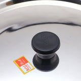 KCL Stainless Steel Ciba Tope Lid / Tope Cover / Handi, Kadai & Saucepan Lid with Heat-Resistant Knob | Heavy Gauge Mirror Finish – 1 Unit.