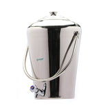Coconut Stainless Steel - Vertical Water Pot Container with Tap | Capacity 10ltrs | Ideal for storing Water, Juices and Lemonade for Parties | Heavy Gauge | Mirror Finish | Must Have in every Kitchen | Model - W3 Taper Pot
