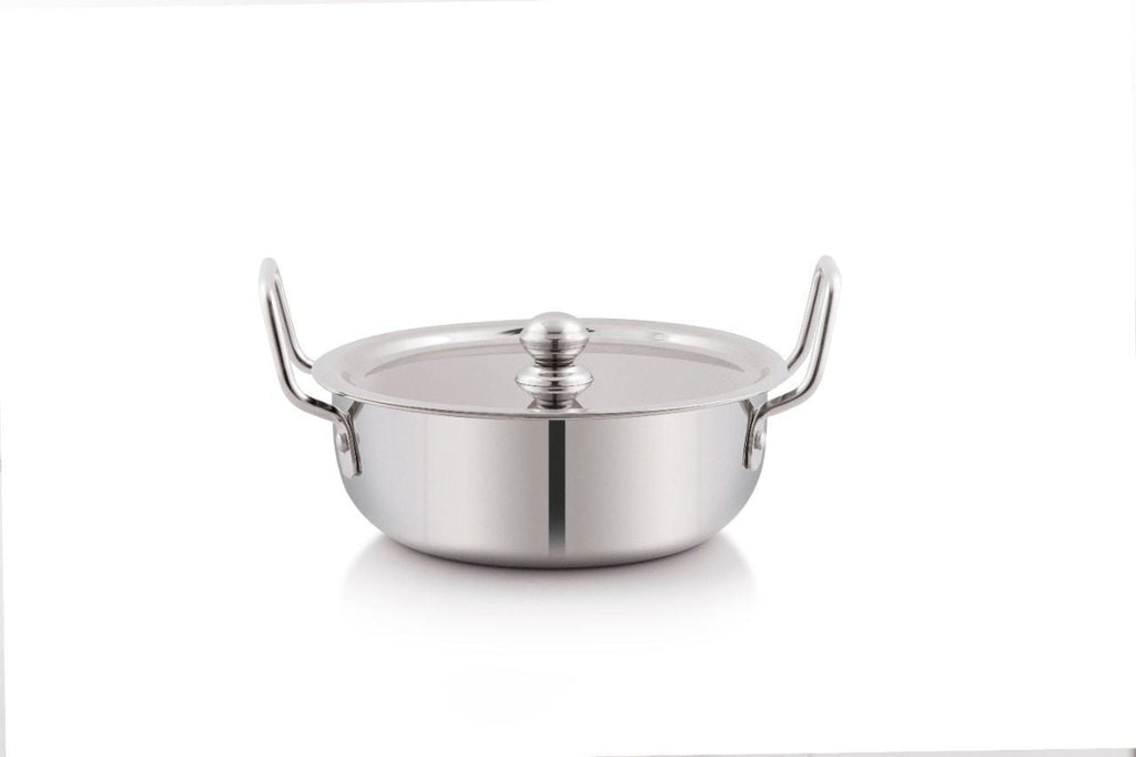Coconut Stainless Steel Capsulated Capsulated Deluxe Kadai with Lid - 1000ML - 1 Unit