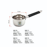 Coconut Stainless Steel Capsulated Bottom Sauce Pan - Ideal for Heating Milk, Making Tea, Coffee | Heavy Gauge | Mirror Finish | Sandwich bottom | Induction Base | Model-Capsulated Saucepan