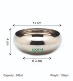 Coconut C17 Rasberry Bowl Set of 6 Stainless Steel Bowls | Available in 100ml, 150ml, 200ml & 300ml Sizes | Mirror Finish Serving Bowls for Snacks, Desserts, Curry, Curd & Daily Use | Rust Proof.
