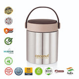 Coconut WB33 Stainless Steel Insulated Soup Jar (500ml) – Hot & Cold Vacuum Food Flask with Foldable Handle | Leak-Proof Lunch Container for Office, School & Travel | BPA-Free Food Grade Steel.