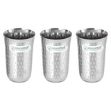 Coconut Stainless Steel - Glasses For Serving Water, Juice, Beverages | Capacity 300ml | Shower Finish | Heavy Gauge | Durable | Food Grade | BPA Free | Model - A12