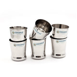 Coconut Stainless Steel Mini Glasses Ideal for Tea/Coffee - Set of 6 - Capacity - 150 ML Each Glass