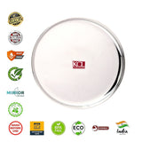 KCL Stainless Steel Heavy Gauge Dinner Plate Set of 6 | 3 Dinner Plates (29 cm) & 3 Quarter Plates (21 cm) | Mirror Finish | Food-Grade Steel | Durable & Rust Resistant.