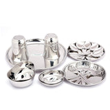 Coconut Stainless Steel Heavy Guage Mirror Finish Dinner Set/Dinnerware & Serveware - 22 Pc