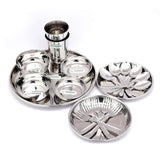 Coconut Stainless Steel Heavy Guage Mirror Finish Dinner Set/Dinnerware & Serveware - 22 Pc