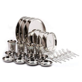Coconut Stainless Steel Heavy Guage Mirror Finish Dinner Set/Dinnerware & Serveware - 32 Pc (Food Grade)