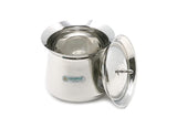 Coconut Stainless Steel Eureka Handi with Lid - Cook n Serve, Handi with Lid,  Gas n Stove Compactible, Pot / Degchi / Gundu / Dahi Handi / Serving handi / Cooking Pot, Model -Eureka Handi
