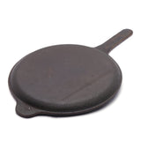 Coconut cast iron dosa tawa - pre seasoned with 100% vegetable oil with natural oven heated golden finidh, food grade , Single handle , smooth surface ready to use, 29cm