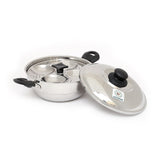 Coconut Stainless Steel Multipurpose Steamer -Idli Steamer with dhokla Plate, Heavy Gauge, Thick bottom, Mirror finish, Induction and Gas Stove Based, Sandwich Bottom / Triply Bottom, Model - Multipurpose (8 idli) Steamer with Plate and SS Lid