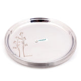 Coconut Stainless Steel Laser Finish- Pack of 6, Heavy Gauge, Mirror Finish, Solid, Dinner Plate / Meal Plate / Serving Plate, Model P2 American Plate