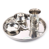 Coconut Stainless Steel (Heavy Guage) Mirror Finish with Laser Etchhing Design Super Platina Dinner Set/Dinnerware- Family Pack of 30 Pieces Dinner Set