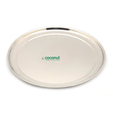 Coconut Stainless Steel Plate - Ideal use for Breakfast, Lunch, Dinner | Heavy Gauge | Mirror Finish | Solid | Dinner Plate | Meal Plate | Food Plate |Model - P34 Rajbhog plate
