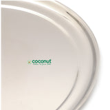 Coconut Stainless Steel Plate - Ideal use for Breakfast, Lunch, Dinner | Heavy Gauge | Mirror Finish | Solid | Dinner Plate | Meal Plate | Food Plate |Model - P34 Rajbhog plate