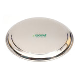 Coconut Stainless Steel Plate - Ideal use for Breakfast, Lunch, Dinner | Heavy Gauge | Mirror Finish | Solid | Dinner Plate | Meal Plate | Food Plate |Model - P34 Rajbhog plate
