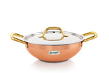 Coconut Stainless Steel Hammered Design Kadai With SS Lid Capsulated Bottom, Hot Box/Casserole and Hard Anodized Urli - Pack of 3 - 1000ML, 1500ML,2000ml